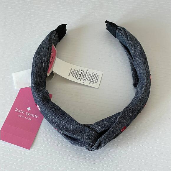 Kate Spade Cherry Denim Twisted Headband One size hair accessories main image 8